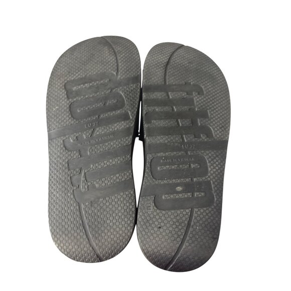 Fitflop Black Slide Sandals 6 Lightweight Rubber Slip-On Footwear For Women Made - Picture 5 of 7